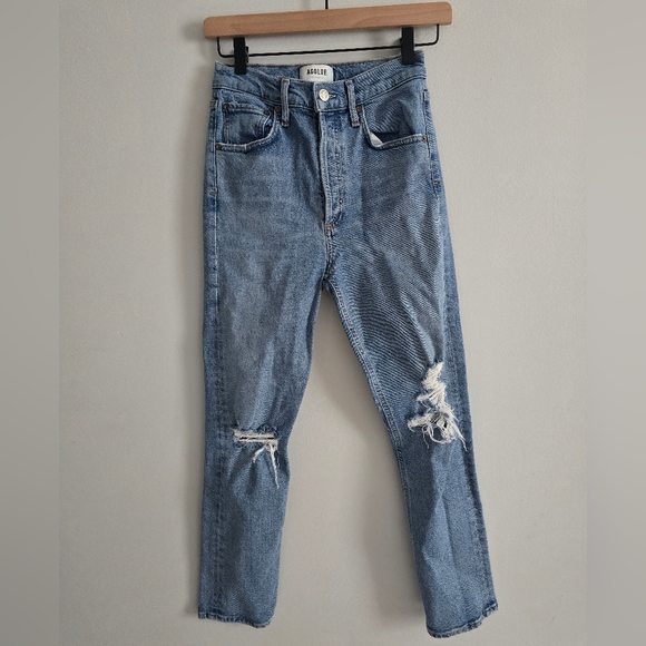 AGOLDE Riley High Rise Straight Crop in Whiplash Jeans Size 24 - Picture 2 of 8
